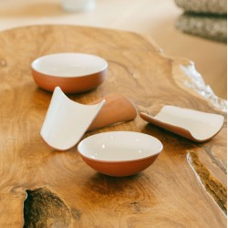 Bol Évasé TERRA 15 cm – Terracotta/Blanc | KanTsens