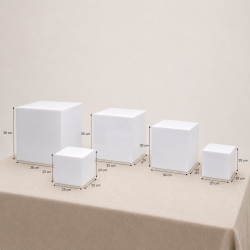 Set de 5 Cubes Gigognes PMMA Blanc