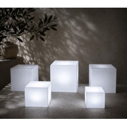 Kit 5 Cubes Gigognes PMMA Blanc + LED | Buffet | KanTsens
