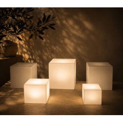 Kit 5 Cubes Gigognes PMMA Blanc + LED | Buffet | KanTsens