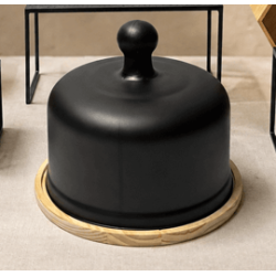 Cloche Noire Opaque 22 cm Verre Recyclé