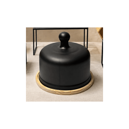 Cloche Noire Opaque 22 cm Verre Recyclé