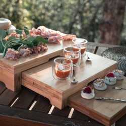 Set of 3 nesting risers in bamboo