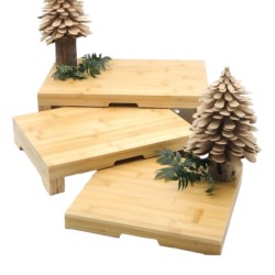 Set of 3 nesting risers in bamboo
