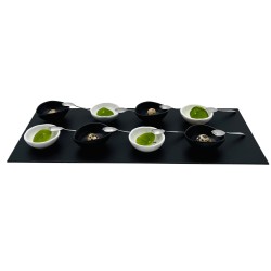 Set of 3 Modulo trays in matte black metal 60 x 25 cm