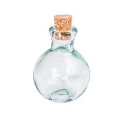 Flacon BOLA  125 ml  avec bouchon liège en Verre recyclé