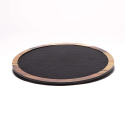 Magma presentation and serving tray in melamine with slate and wood aspect