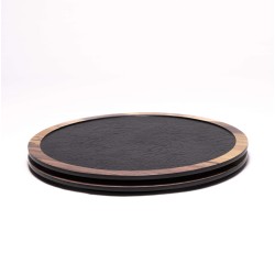 MAGMA Round Presentation Tray – Ø 33 cm – Slate & Wood Effect Melamine