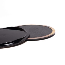 MAGMA Round Presentation Tray – Ø 33 cm – Slate & Wood Effect Melamine