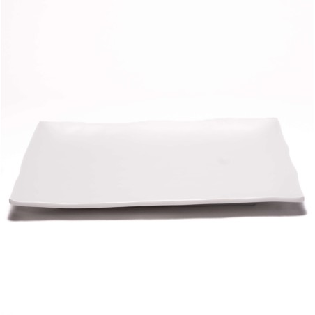 Melamine presentation and serving tray white mat