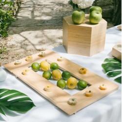 Wood-Effect Melamine Serving Tray – 35.5 × 10 × 2.3 cm
