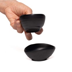 OYSHO Organic Black Melamine Mini Bowl – 9.7 × 7.8 × 4.5 cm