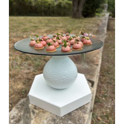 Mako M riser and vase height 24.5 cm in recycled glass