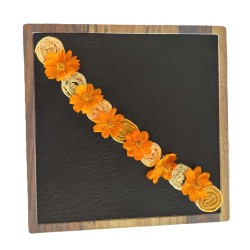 MAGMA Square Presentation Tray – 33.5 × 33.5 cm – Slate & Wood Effect Melamine