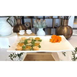 Cliff White Matte Melamine Tray - Professional Buffet Ware | KanTsens
