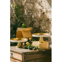 GOLD hammered white display 30.5 cm diameter Metal