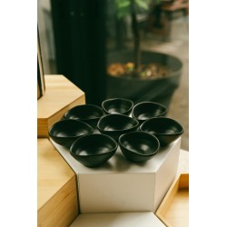 OYSHO Coupelle en Mélamine Noire Organique – 9,7 × 7,8 × 4,5 cm