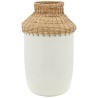 Vase BOETIE métal émaillé & rotin 37 cm – Décoration pro KanTsens
