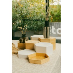 Set of 4 Hexat risers in bamboo