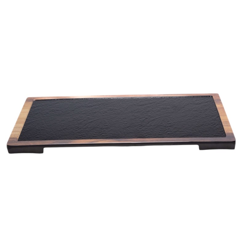 Magma Melamine Rectangular Display Tray – 37.8 x 21.5 cm – Slate & Wood Aspect