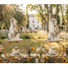 Présentoir XL NESTA Blanc Doré en métal et MDF hauteur 61.5 cm