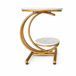 NESTA XL 2-Tier Display Stand – Marble Effect & Gold Structure | KanTsens