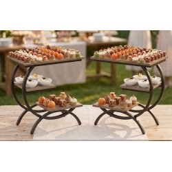 AZRIEL XL 3-Tier Cascade Display Stand – Steel & Marble Effect | KanTsens