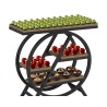 Présentoir buffet XL ORBI 4 niveaux – acier noir & effet bois vieilli 66,5 cm