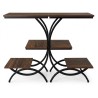 Présentoir buffet XL AZRIEL Noir 3 niveaux  – acier & effet bois 65 cm