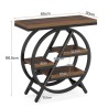 Présentoir buffet XL ORBI 4 niveaux – acier noir & effet bois vieilli 66,5 cm