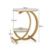 Présentoir buffet XL NESTA 2 niveaux – effet marbre & structure métal dorée 60 cm